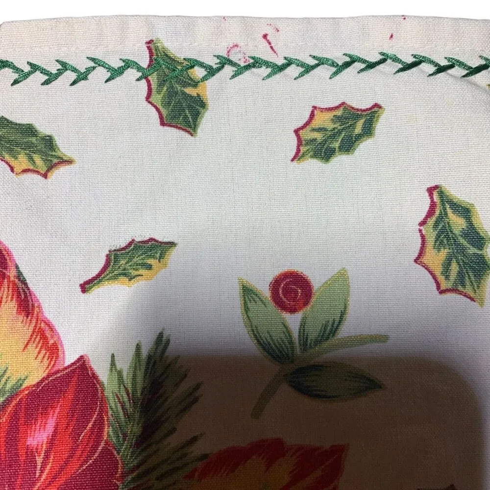 Vintage Set of 4 April Cornell Pointsettia Christmas Holiday Placemats Cottage